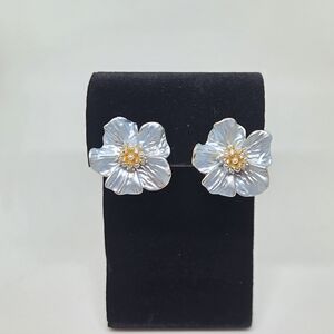 Icy Bloom Pearl Statement Earrings